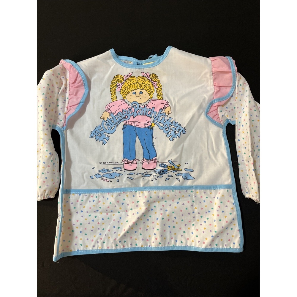 Vintage Cabbage Patch Kids Toddler Bib Apron Art Paint CPK 1984 HTF NOS size 2-3